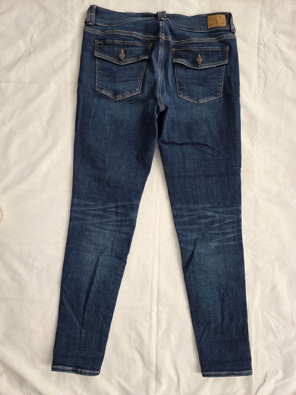 American Eagle Skinny Stetch Jegging Low Rise Flap Rear Pockets 12 Long